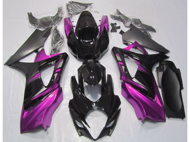 2007-2008 Gloss Black and Pink Suzuki GSXR 1000 Fairings for Sale 2007-2008 Gloss Black and Pink Suzuki GSXR 1000 Fairings for Sale