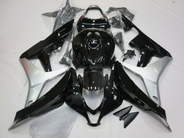 2007-2008 Gloss Black and Silver Honda CBR600RR Fairings for Sale 2007-2008 Gloss Black and Silver Honda CBR600RR Fairings for Sale
