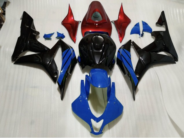 2007-2008 Gloss Black & Blue and Red Accents Honda CBR600RR Fairings for Sale 2007-2008 Gloss Black & Blue and Red Accents Honda CBR600RR Fairings for Sale