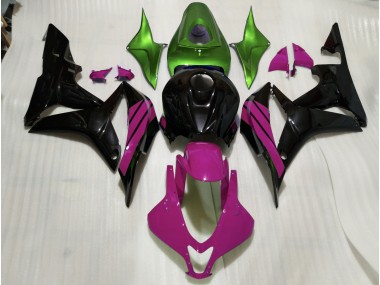 2007-2008 Gloss Black & Pink and Green Accents Honda CBR600RR Fairings for Sale