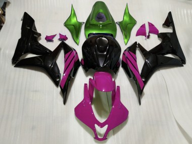 2007-2008 Gloss Black & Pink and Green Accents Honda CBR600RR Fairings for Sale