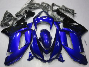 2007-2008 Gloss Blue & Black Kawasaki ZX6R Fairings for Sale
