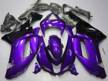 2007-2008 Gloss Purple & Black Kawasaki ZX6R Fairings for Sale