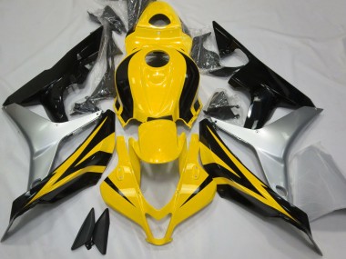 2007-2008 Gloss Yellow Silver and Black Honda CBR600RR Fairings for Sale
