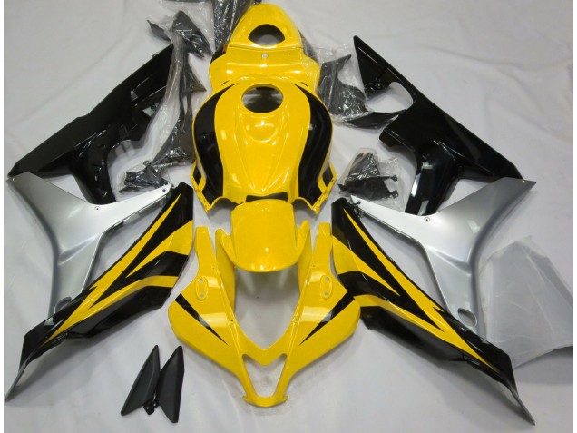 2007-2008 Gloss Yellow Silver and Black Honda CBR600RR Fairings for Sale 2007-2008 Gloss Yellow Silver and Black Honda CBR600RR Fairings for Sale