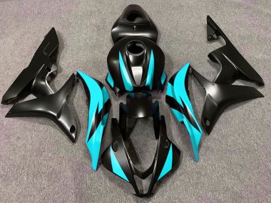 2007-2008 Matte Black & Cyan Design Honda CBR600RR Fairings for Sale