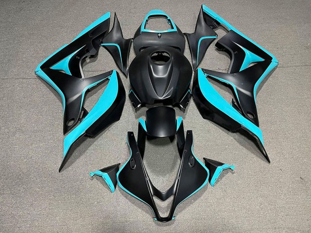 2007-2008 Matte Black & Cyan Honda CBR600RR Fairings for Sale 2007-2008 Matte Black & Cyan Honda CBR600RR Fairings for Sale