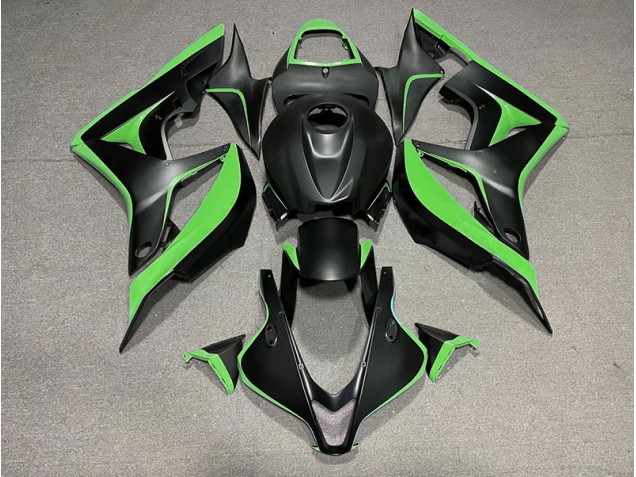 2007-2008 Matte Black & Green Honda CBR600RR Fairings for Sale 2007-2008 Matte Black & Green Honda CBR600RR Fairings for Sale