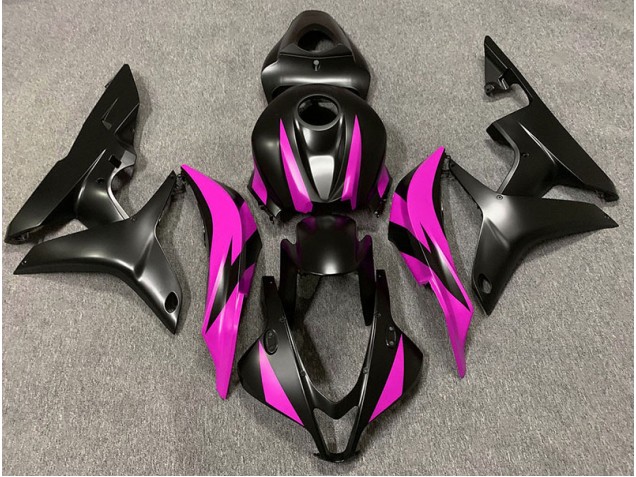2007-2008 Matte Black & Pink Design Honda CBR600RR Fairings for Sale 2007-2008 Matte Black & Pink Design Honda CBR600RR Fairings for Sale