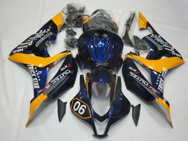 2007-2008 Special Deep Blue and Yellow Honda CBR600RR Fairings for Sale 2007-2008 Special Deep Blue and Yellow Honda CBR600RR Fairings for Sale