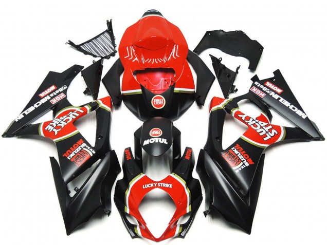 2007-2008 Vibrant Matte Black Custom Lucky Strike Suzuki GSXR 1000 Fairings for Sale 2007-2008 Vibrant Matte Black Custom Lucky Strike Suzuki GSXR 1000 Fairings for Sale
