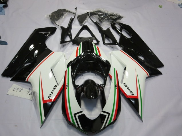 2007-2012 Black tri Color Ducati 848 1098 1198 Fairings for Sale 2007-2012 Black tri Color Ducati 848 1098 1198 Fairings for Sale