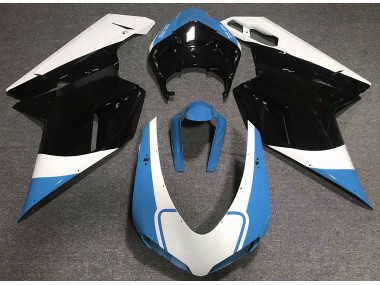 2007-2012 Gloss Light Blue White and Black Ducati 848 1098 1198 Fairings for Sale