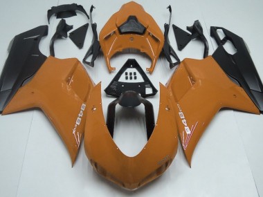2007-2012 Gloss Orange & Black Ducati 848 1098 1198 Fairings for Sale