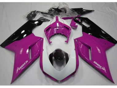 2007-2012 Gloss Pink & White Ducati 848 1098 1198 Fairings for Sale