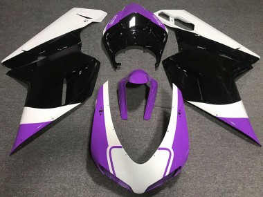 2007-2012 Gloss Purple White and Black Ducati 848 1098 1198 Fairings for Sale