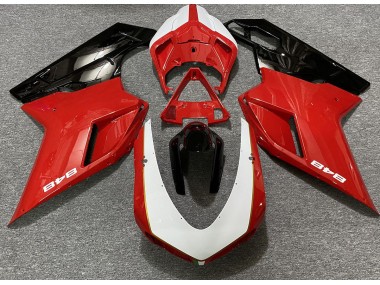 2007-2012 Gloss Red & White (848 Sticker) Ducati 848 1098 1198 Fairings for Sale