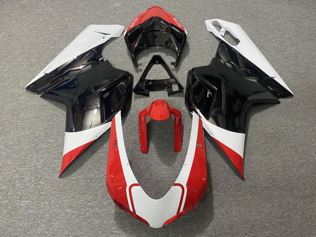 2007-2012 Gloss Red White and Black Ducati 848 1098 1198 Fairings for Sale 2007-2012 Gloss Red White and Black Ducati 848 1098 1198 Fairings for Sale