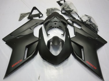 2007-2012 Matte Black Ducati 848 1098 1198 Fairings for Sale