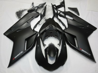 2007-2012 Matte Black with Red Ducati 848 1098 1198 Fairings for Sale