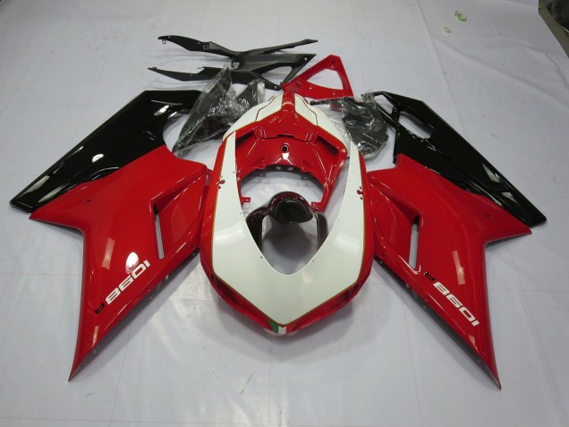 2007-2012 Red and White Ducati 848 1098 1198 Fairings for Sale 2007-2012 Red and White Ducati 848 1098 1198 Fairings for Sale