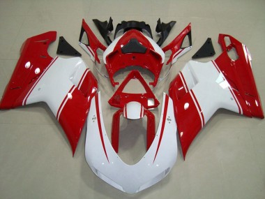 2007-2012 Red and White Pin Ducati 848 1098 1198 Fairings for Sale