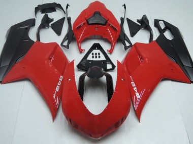 2007-2012 Red Matte Black Ducati 848 1098 1198 Fairings for Sale