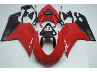 2007-2012 Red Matte Black Ducati 848 1098 1198 Fairings for Sale