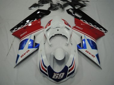 2007-2012 Star Blue Ducati 848 1098 1198 Fairings for Sale