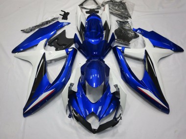 2008-2010 Blue Black and White Suzuki GSXR 600-750 Fairings for Sale