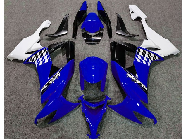 2008-2010 Gloss Blue and White Kawasaki ZX10R Fairings for Sale 2008-2010 Gloss Blue and White Kawasaki ZX10R Fairings for Sale