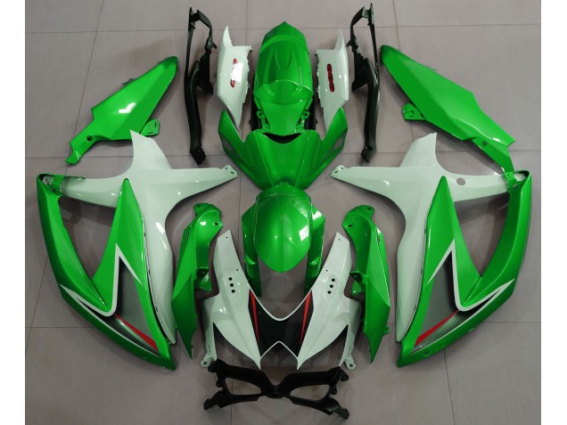 2008-2010 Gloss Green & White Suzuki GSXR 600-750 Fairings for Sale 2008-2010 Gloss Green & White Suzuki GSXR 600-750 Fairings for Sale
