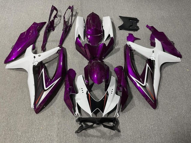 2008-2010 Gloss Purple and White Suzuki GSXR 600-750 Fairings for Sale 2008-2010 Gloss Purple and White Suzuki GSXR 600-750 Fairings for Sale