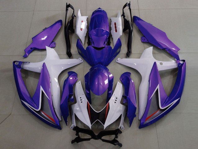 2008-2010 Gloss Purple & White Suzuki GSXR 600-750 Fairings for Sale 2008-2010 Gloss Purple & White Suzuki GSXR 600-750 Fairings for Sale