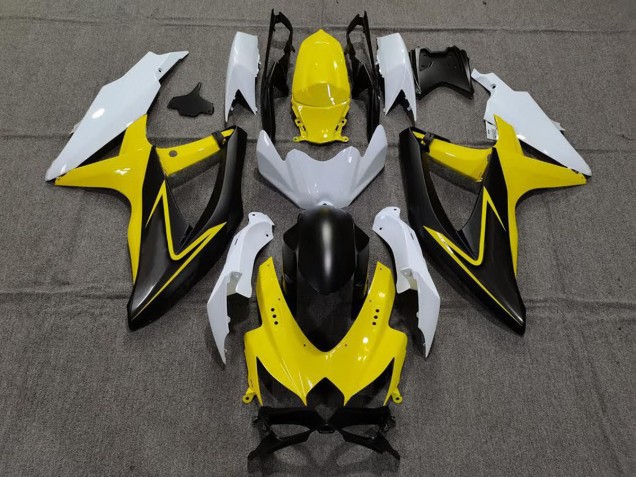 2008-2010 Gloss Yellow and White Suzuki GSXR 600-750 Fairings for Sale 2008-2010 Gloss Yellow and White Suzuki GSXR 600-750 Fairings for Sale