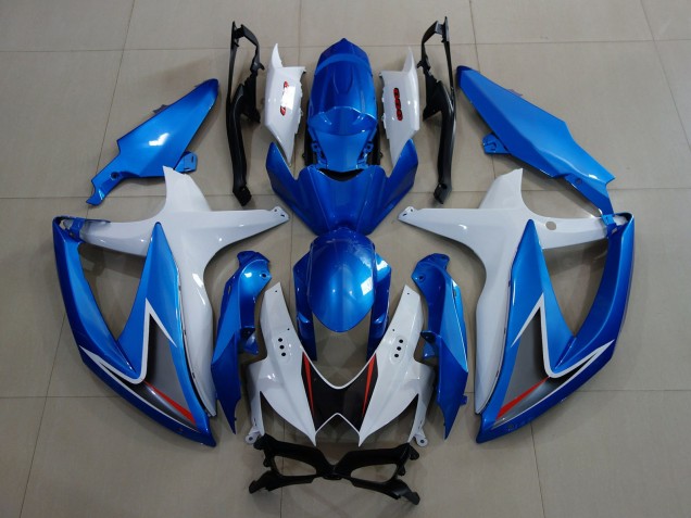 2008-2010 Metallic Blue & White Suzuki GSXR 600-750 Fairings for Sale 2008-2010 Metallic Blue & White Suzuki GSXR 600-750 Fairings for Sale