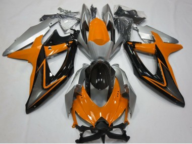 2008-2010 Orange and Silver Suzuki GSXR 600-750 Fairings for Sale