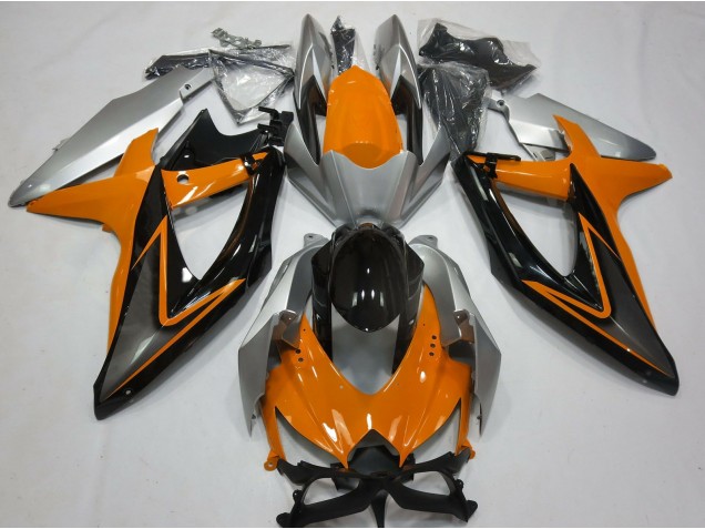 2008-2010 Orange and Silver Suzuki GSXR 600-750 Fairings for Sale 2008-2010 Orange and Silver Suzuki GSXR 600-750 Fairings for Sale
