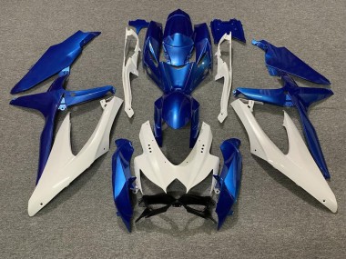 2008-2010 Pearl Blue and White Suzuki GSXR 600-750 Fairings for Sale