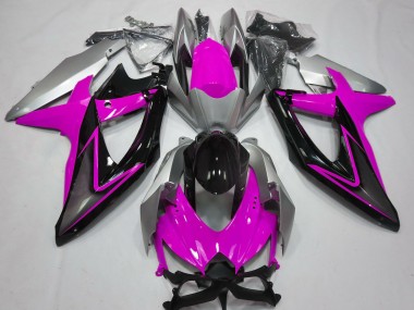 2008-2010 Pink and Silver Suzuki GSXR 600-750 Fairings for Sale
