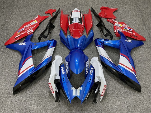 2008-2010 Red Blue and White Gloss Custom Style Suzuki GSXR 600-750 Fairings for Sale 2008-2010 Red Blue and White Gloss Custom Style Suzuki GSXR 600-750 Fairings for Sale