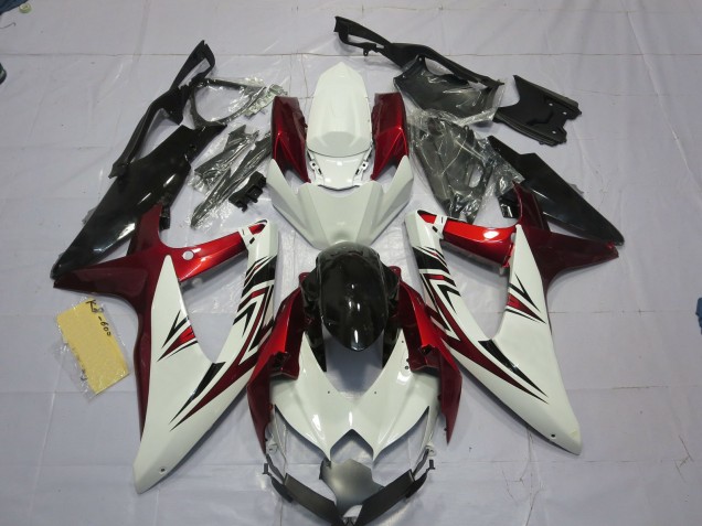 2008-2010 Red White Black Suzuki GSXR 600-750 Fairings for Sale 2008-2010 Red White Black Suzuki GSXR 600-750 Fairings for Sale