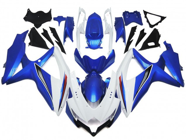 2008-2010 Shining Gloss White With Silver and blue Suzuki GSXR 600-750 Fairings for Sale 2008-2010 Shining Gloss White With Silver and blue Suzuki GSXR 600-750 Fairings for Sale