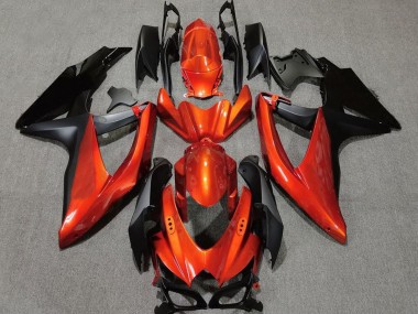 2008-2010 Vibrant Orange in Black Suzuki GSXR 600-750 Fairings for Sale