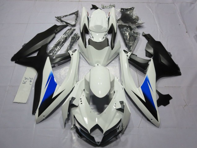 2008-2010 White and Black Suzuki GSXR 600-750 Fairings for Sale 2008-2010 White and Black Suzuki GSXR 600-750 Fairings for Sale