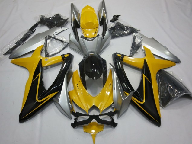 2008-2010 Yellow Black and Silver Suzuki GSXR 600-750 Fairings for Sale 2008-2010 Yellow Black and Silver Suzuki GSXR 600-750 Fairings for Sale