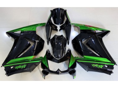 2008-2013 Gloss Black & Green Kawasaki Ninja 250 Fairings for Sale
