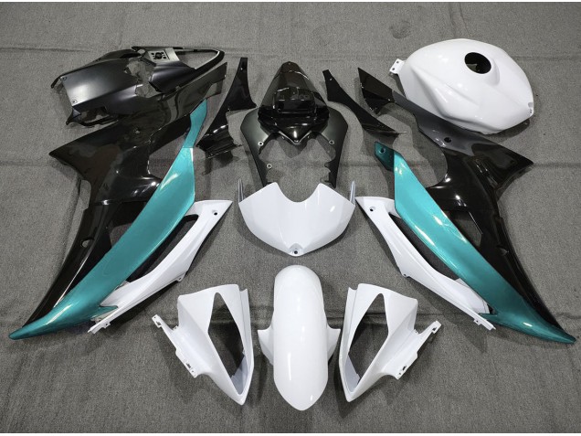 2008-2016 Custom LightBlue Black and White Yamaha R6 Fairings for Sale 2008-2016 Custom LightBlue Black and White Yamaha R6 Fairings for Sale
