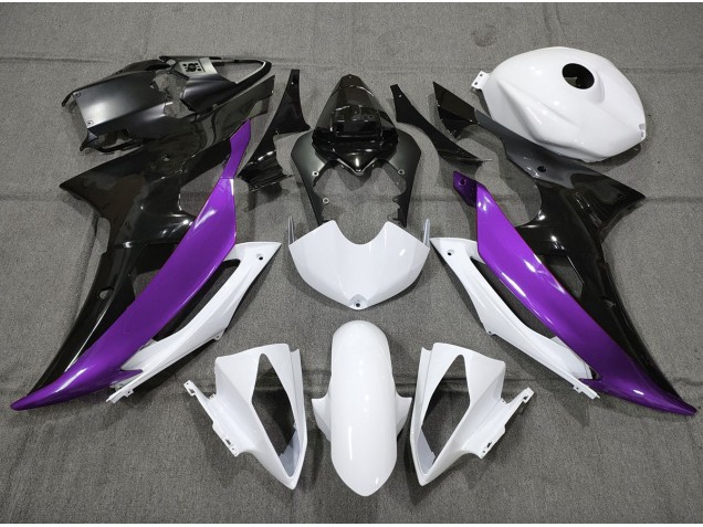 2008-2016 Custom Purple Black and White Yamaha R6 Fairings for Sale 2008-2016 Custom Purple Black and White Yamaha R6 Fairings for Sale