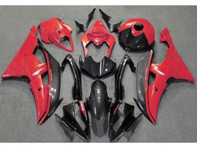 2008-2016 Gloss Red and Carbon Yamaha R6 Fairings for Sale 2008-2016 Gloss Red and Carbon Yamaha R6 Fairings for Sale